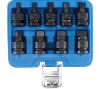 BGS Jeu de douilles à embout de force Entraînement Carré intérieur 12,5 mm (1/2") Hexagone intérieur 5 - 19 mm 9pcs - 5485