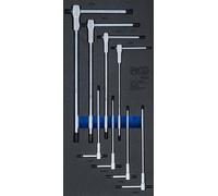 BGS 6081 | Insert de servante d’atelier 1/3 : Jeu de tournevis avec poignée en T coulissante | six pans femelle | 2-10 mm | 8 pcs.