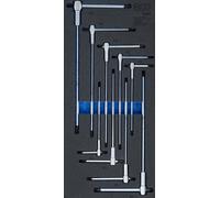Insert pour chariot d'atelier 1/3 : jeu de tournevis à manche coulissant en T | profil en T (pour Torx) | T10 - T50 | 9 pièces