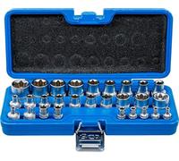 BGS Jeu de douilles à profil E, entraînement carré intérieur 6,3 mm 1/4" / 12,5 mm (1/2") SW E4 - E24 28pcs - 70099
