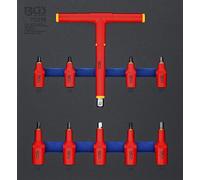 BGS 70216 | Insert de servante d’atelier 2/3 : Jeu de douilles à embouts VDE | 10 mm (3/8") / 12,5 mm (1/2") | 4-10 mm | 10 pièces