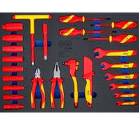 BGS 70218 | Insert de servante d’atelier 3/3 : Jeu de douilles VDE | 10 mm (3/8") | 26 pièces