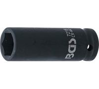 BGS 7218 | Douille à choc, six pans, longue | 12,5 mm (1/2") | 18 mm | Équerre interne 12,5 mm (1/2"), longueur 78 mm, acier chrome-molybdène, phosphaté, fonctionnement manuel et clé à percussion