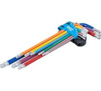 BGS 74465 | Jeu de clés allen | multicolore | extra longues | Profil T (pour Torx) avec perçage et tête sphérique T10 - T50 | 9 pièces