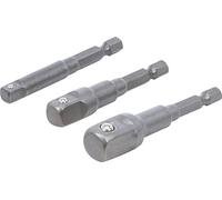 BGS 9685 | Jeu d’adaptateurs pour visseuses | Hexagone mâle 6,3 mm (1/4") | Hexagone femelle 6,3 mm (1/4") / 10 mm (3/8") / 12,5 mm (1/2") | 3 pièces