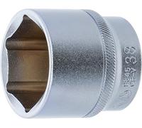 BGS 9845 | Douille pour clé, six pans | 12,5 mm (1/2") | 38 mm | Entraînement carré intérieur 12,5 mm (1/2") - Longueur 49,5 mm - Acier au chrome vanadium - Chromé mat - Avec moletage