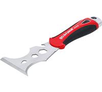BGS Diy 76135 Spatule multifonction 15 en 1 75 mm | Longueur : 220 mm - En acier inoxydable - Poignée bicomposante - Lame trempée - Capuchon de frappe - Trou de suspension