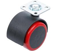 BGS Diy 80336 | Roue double/pivotante | rouge/noire | 50 mm