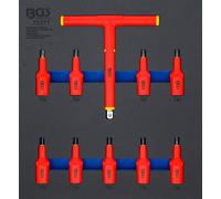 BGS Garniture de servante d'atelier 2/3 : Jeu de douilles à embout VDE Entraînement Carré intérieur 12,5 mm (1/2") Profil en T (pour Torx) T20 - T55 10pcs - 70217