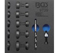 BGS Garniture pour servante d'atelier 1/6 : jeu de perforations pour capteurs de stationnement Ø 17 - 32 mm - 9739