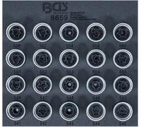 BGS Garniture pour servante d'atelier 1/6 : Jeu d'outils pour serrures de jantes pour VAG 20 pièces - 6659