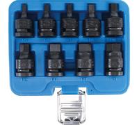 BGS Jeu de douilles à embout de force Entraînement Carré intérieur 12,5 mm (1/2") Hexagone intérieur 5 - 19 mm 9pcs - 5485