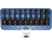 BGS Jeu de douilles à embout de force entraînement carré intérieur 12,5 mm (1/2") profil T (pour Torx) T20 - T70 9pcs - 5480