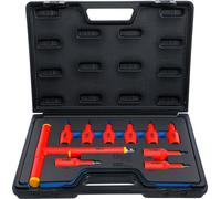 BGS Jeu de douilles à embout VDE Entraînement Carré intérieur 12,5 mm (1/2") Profil en T (pour Torx) T20 - T55 10pcs - 7131