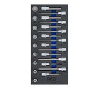BGS technic Insert de servante d'atelier 1/3 – Jeu d'embouts six pans creux 12,5 mm (1/2") 24 pièces