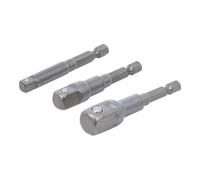 BGS 9685 | Jeu d’adaptateurs pour visseuses | Hexagone mâle 6,3 mm (1/4") | Hexagone femelle 6,3 mm (1/4") / 10 mm (3/8") / 12,5 mm (1/2") | 3 pièces
