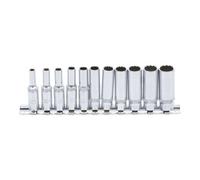 BGS technic Jeu de douilles, douze pans, profondes 6,3 mm (1/4") 4 - 13 mm 11 pièces BGS Quantité:1