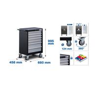 BGS technic Servante d'atelier BGS 7 tiroirs, avec 129 outils Quantité:1