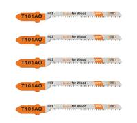 BGTEC 5PCS Jeu De Lames De Scie Sauteuse à Queue En T Hcs(SK5) Pour La Coupe Du Bois Et Du Plastique (T101AO)
