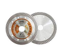BGTEC Disque Diamant Turbo Super Mince - 2 pièces 125mm Lame de Scie Circulaire Diamètre de l'alésage 22,23 mm Pour découper la céramique/carrelage, le granite et les matériaux durs