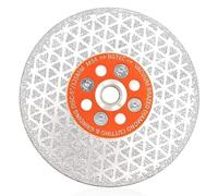 BGTEC Lame de Meulage de Coupe de Diamant, Disque de Coupe Diamanté Brasé sous Vide Double Face de 125 mm Façonnage Biseauté pour Carreaux de Porcelaine, Granit, Marbre, Béton avec Filetage M14