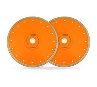 BGTEC Lot de 2 lames de scie diamant en porcelaine 230 mm x maille turbo pour carrelage en porcelaine, granit, marbre super fin, disque de coupe sec/humide