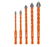 BGTEC Set de Foret Sec - 5 Pièces 5/6/8/10/12MM Foret Bois Dentelé Nouveau foret excentrique pour bois plastique maçonnerie céramique verre béton marbre brique
