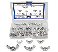 BGTXINGI Lot de 105 écrous papillon en acier inoxydable 304 M3 M4 M5 M6 M8 M10