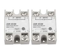 BGTXINGI Lot de 2 modules relais SSR-40DA monophasés DC Solid State - Charge 24-380 V AC - Entrée de module 3-32 V CC pour processus d'automatisation industrielle (SSR-40DA)