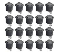 BGTXINGI Lot de 20 interrupteurs à bascule ronds à 2 broches SPST, Commutateurs, Micro Interrupteurs pour mini bateau AC 6 A125 V 10 A250 V avec fil pré-soudé pour voiture, bateau