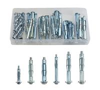 BGTXINGI Lot de 42 vis d'ancrage robustes plaquées zinc avec un boîtier en plastique propre pour cloison sèche, plâtre et carrelage