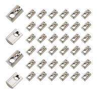 Bhina 40 Pièces M6 Écrou en T, Écrous Coulissants M6 avec Bille, T-Slot Nuts à Bille Filetage, Écrous à Fente en T avec 30 Série M6 Écrous Coulissants pour Profilés Aluminium Rainures Extrudées