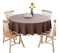 BHOMTY Nappe Ronde en Coton et Lin Marron Foncé Diamètre 90 cm Convient aux Tables Rondes d'un diamètre de 40 à 50 cm
