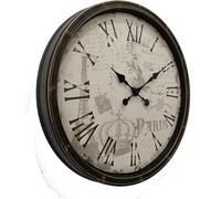 bhp B992518 : Horloge murale LIAH, en plastique noir, avec plaque de verre. Caractéristiques : cadran avec chiffres romains, diamètre : 760 mm, hauteur : 760 mm. Vendu sans mécanisme d'horlogerie.