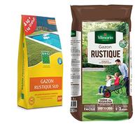 BHS GRSP4 Gazon Rustique Sud 5 kg | Soit 200 m² | Semences Enrichies en Engrais Organique pour Une Implantation Rapide Et Homogène, Fabriqué en France & Vilmorin 4460416 Gazon Rustique, Vert, 5 kg