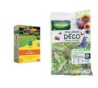 BHS GRU1 | 1kg | 40m² | Gazon Rustique plus résistant et mieux protégé | Tous Types de Terrain et Climats & Vilmorin 5867607 Pack de Graines Mélange de Fleurs Coin des Papillons 7 m²