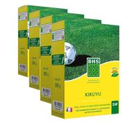 BHS Kikuyu - Gazon Zones Méditerranéennes - 300g - 25 m² - Résistant aux Fortes Chaleurs - Bonne Résistance aux Piétinements KIK300 (Lot de 4)