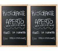 Bi-Office Back2Chalk Essentials Tableau à craie Noir Cadre en Pin 60x40cm (Lot de 2)