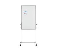 Bi-Office Duo - Chevalet de Conférence Mobile Magnétique et Feutre Gris 700 X 1200 mm Blanc/Gris