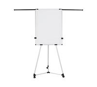Bi-Office Earth Kyoto Chevalet de Conférence Mobile Magnétique avec Rouleau de Papier et Bras Extensibles, 70 X 100 cm (Taille Euro), Surface en Acier laqué Effaçable à Sec, Cadre en Aluminium