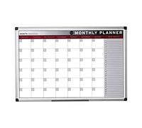 Bi-Office Earth - Tableau Planning Magnétique Mensuel avec Cadre en Aluminium, 90 x 60 cm