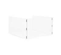 Bi-Office - Ecran de distanciation sociale, séparateur de bureau en acrylique transparent en forme de U, 120 cm (largeur) x 65 cm (hauteur) x 80 cm (profondeur)