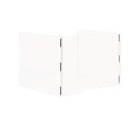 Bi-Office - Ecran de distanciation sociale, séparateur de bureau en acrylique transparent en forme de U, 80 cm (largeur) x 65 cm (hauteur) x 60 cm (profondeur)