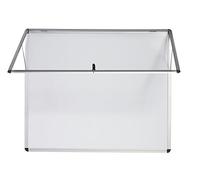 Bi-Office Enclore Tableau d'affichage vitrine d'intérieur d'ouverture vertical magnétique 706 x 653 mm Blanc