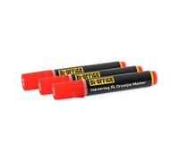 Bi-Office Inkstringxl Marqueur effaçable à Sec pour tableaux blancs avec encre Gel Et pointe ronde de 3 mm - Rouge, Paquet de 3