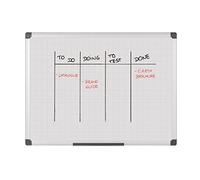 Bi-Office Maya quadrillée effaçable à sec avec cadre en aluminium Double Face Tableau blanc 180 x 120 cm 90x60cm