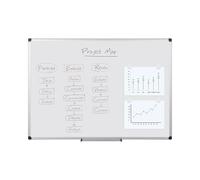 Bi-Office Tableau blanc Maya émaillé 90 x 60 cm cadre en aluminium blanc