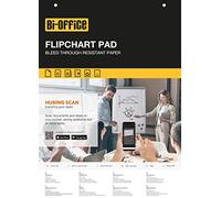 Bi-Office Paperboard de Papier d'ardoise A1, 40 Feuilles par Tampon avec Perforation, 60 g / m², Blanc, Lot de 5