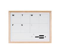 Bi-Office, Planning hebdomadaire, magnétique et effaçable à sec, cadre en bois de pin, 90 x 60 cm