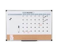 Bi-Office Planning Mensuel magnétique et effaçable à sec 3-en-1, cadre en plastique, 60 x 45 cm